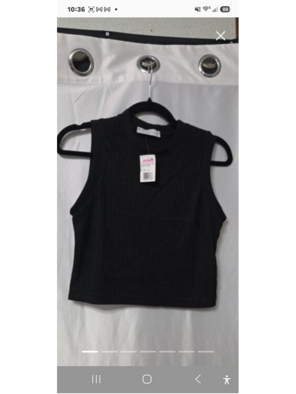 Women's Lovepoem Black Textured Tank Top Size L